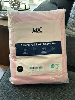 LDC 4-Piece Full Sheet Set in Pink